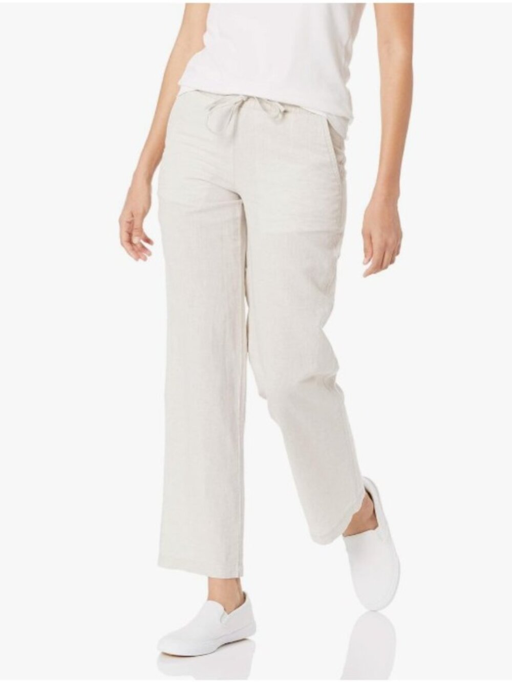 Amazon Essentials Women's Linen Blend Drawstring Relaxed Fit Wide Leg Pants XS